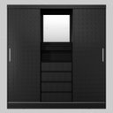 Ver imagem 3 de Guarda Roupa Solteiro com Espelho 2 Portas de Correr 4 Gavetas Itália Yescasa