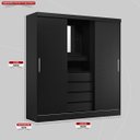 Ver mais imagens de Guarda Roupa Solteiro com Espelho 2 Portas de Correr 4 Gavetas Itália Yescasa