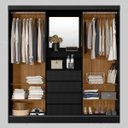 Ver imagem 2 de Guarda Roupa Solteiro com Espelho 2 Portas de Correr 4 Gavetas Itália Yescasa