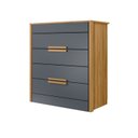Ver imagem 1 de Comoda Dhara Quarto 4 Portas Freijo com Off White - Moval