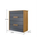 Ver imagem 5 de Comoda Dhara Quarto 4 Portas Freijo com Off White - Moval