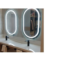Espelho Oval com Luz de Led 90x60 Branco Neutro - 1