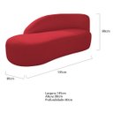 Ver imagem 3 de Kit Divã Luna 185cm Lado Esquerdo e 02 Poltronas Base de Ferro Preto Suede Adj Decor Vermelho