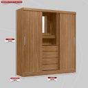 Ver mais imagens de Guarda Roupa Solteiro com Espelho 2 Portas de Correr 4 Gavetas Itália Yescasa