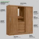 Ver imagem 7 de Guarda Roupa Solteiro com Espelho 2 Portas de Correr 4 Gavetas Itália Yescasa