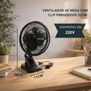 Ver imagem 3 de Ventilador Portátil de Mesa com Clip Yeet 25W 3 Pás 2 Velocidades Preto 220V