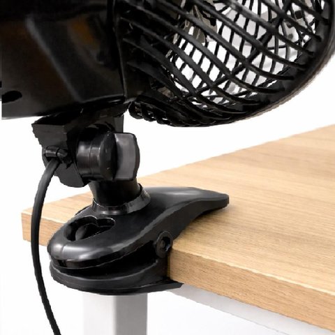 Ventilador Portátil de Mesa com Clip Yeet 25W 3 Pás 2 Velocidades Preto 220V