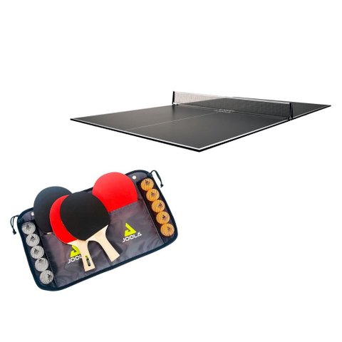 Kit Tampo de Mesa Joola Conversion Top + 1 Conjunto Family Set (maleta com 4 Raquetes e 10 Bolas)