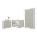 Ver imagem 2 de Quarto de Bebê Completo com Berço Americano 3 em 1 Encanto Multimóveis Mp4589 Branco/off White