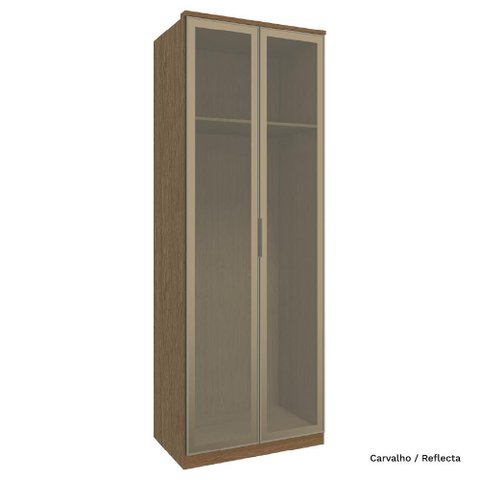 Guarda Roupa Modulado 02 Portas de Vidro 234cm Setiba