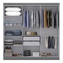 Ver imagem 3 de Guarda-Roupa Casal 6 Portas 2 Gavetas Paris Cinza/Onix