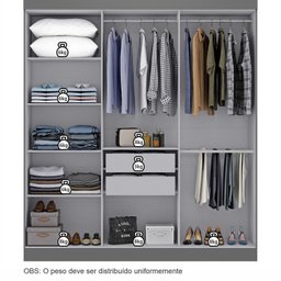 Guarda-Roupa Casal 6 Portas 2 Gavetas Paris - 5