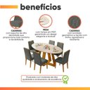 Ver imagem 6 de Conjunto Sala de Jantar Vick 6 Lugares Mesa Tampo em Vidro 1,80m Cadeiras Bel Madeirado e Cinza Dj
