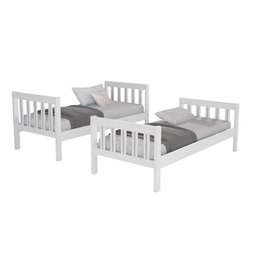 Beliche com Colchão Macio Confortável D20 Escada e Proteção Inclusa 100% Mdf Cor Branca Vira 2 Camas - 6