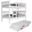 Ver imagem 4 de Beliche com Colchão Macio Confortável D20 Escada e Proteção Inclusa 100% Mdf Cor Branca Vira 2 Camas