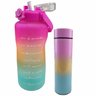 Garrafa Termica Sensor Led Temperatura Squeeze Motivacional Kit 2 Uni Frases 2 Litros 500 Ml Agua Be - 1