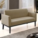 Ver imagem 2 de Sofá Namoradeira Base Madeira Preto Maressa Suede Marrom Rt - Ibiza