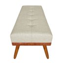 Ver imagem 3 de Banco Estofado Roma 120cm Courissimo Nozes/linho Bege - Clique Decor