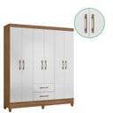 Ver imagem 5 de Guarda Roupa Roupeiro Casal Panama 6 Portas 2 Gavetas Naturale com Branco - Moval