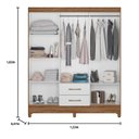 Ver imagem 6 de Guarda Roupa Roupeiro Casal Panama 6 Portas 2 Gavetas Naturale com Branco - Moval