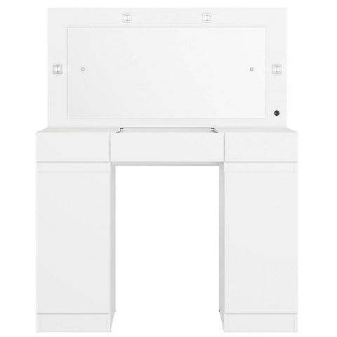 Penteadeira Camarim com Espelho e LED 2 Portas 3 Gavetas Lily A04 Branco - Lyam Decor