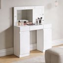 Ver imagem 2 de Penteadeira Camarim com Espelho e LED 2 Portas 3 Gavetas Lily A04 Branco - Lyam Decor
