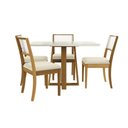Ver imagem 5 de Mesa Cozinha Elma Premium Madeira Maciça C/ Tampo Madeirado C/ Vidro 120x80cm e 4 Cadeiras Lola