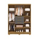 Ver imagem 3 de Guarda Roupas Taurus Imperial 6 Portas 3 Gavetas - com Chave para Quarto de Casal:nature Alasca