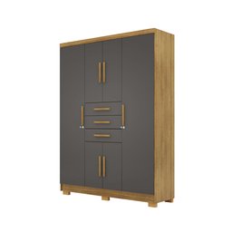 Guarda Roupas Taurus Imperial 6 Portas 3 Gavetas - com Chave para Quarto de Casal:nature Alasca - 5