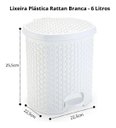 Ver imagem 4 de Lixeira Cesto 6 Lts. Rattan Tampa e Pedal Banheiro Cor Branco
