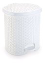 Ver imagem 1 de Lixeira Cesto 6 Lts. Rattan Tampa e Pedal Banheiro Cor Branco
