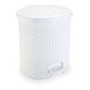 Ver imagem 2 de Lixeira Cesto 6 Lts. Rattan Tampa e Pedal Banheiro Cor Branco