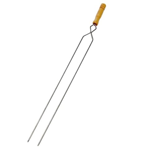 Espeto Duplo para Carne de Churrasco 45 Cm
