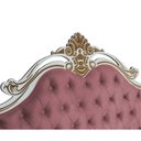 Ver imagem 3 de Cabeceira Painel Charlotte 1,60 m Branco Entalhe Dourado Capitonê Veludo Rose