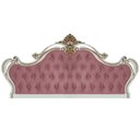 Ver imagem 2 de Cabeceira Painel Charlotte 1,60 m Branco Entalhe Dourado Capitonê Veludo Rose