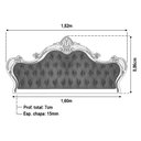 Ver imagem 4 de Cabeceira Painel Charlotte 1,60 m Branco Entalhe Dourado Capitonê Veludo Rose