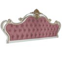 Ver imagem 1 de Cabeceira Painel Charlotte 1,60 m Branco Entalhe Dourado Capitonê Veludo Rose