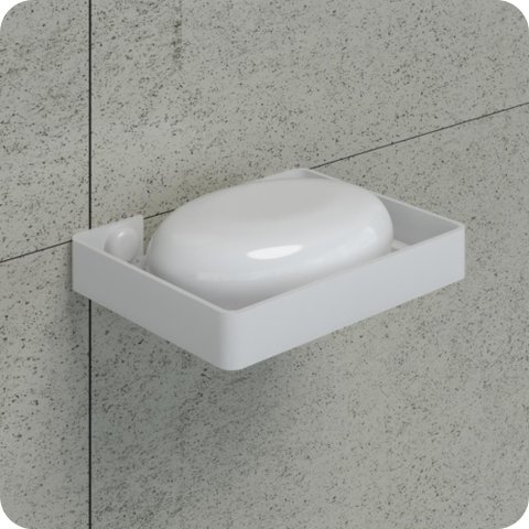 Suporte Porta Sabonete Para Banheiro de Parede Branco Plus