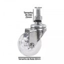 Ver imagem 2 de 4 Rodizio Giratório Gel 50mm Parafuso Rosca Anti Risco 200kg Schioppa