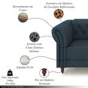 Ver imagem 3 de Conjunto de Sofá Sala de Estar Stanford Chesterfield 2 e 3 Lugares 180cm/260cm Pés Madeira Couro Azu