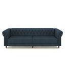 Ver imagem 6 de Conjunto de Sofá Sala de Estar Stanford Chesterfield 2 e 3 Lugares 180cm/260cm Pés Madeira Couro Azu