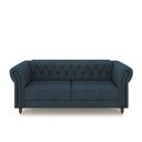 Ver imagem 7 de Conjunto de Sofá Sala de Estar Stanford Chesterfield 2 e 3 Lugares 180cm/260cm Pés Madeira Couro Azu