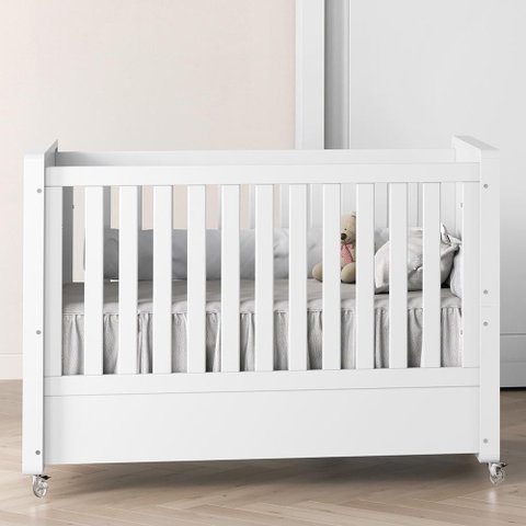 Berço Americano Tutto New Branco Soft com Capitonê e Colchão Supreme - Matic Móveis