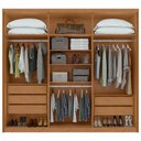 Ver imagem 6 de Guarda-roupas Casal Aries 6 Portas 5 Gavetas sem Espelho com Pés Amendoa Clean Off White