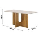 Ver imagem 4 de Mesa de Jantar Dora 160x80 Vidro 25mm Cinamomo Off White com Kit 6 Cadeiras Linho Bege - Valdemóveis