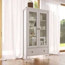 Ver imagem 1 de Cristaleira 2 Portas com Vidro 1 Gaveta Vogue Branco