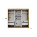 Ver imagem 4 de Guarda Roupa Casal com Espelho 3 Portas de Correr 6 Gavetas Paradizzo Gold Espresso Móveis