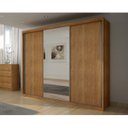 Ver imagem 1 de Guarda Roupa Casal com Espelho 3 Portas de Correr 6 Gavetas Paradizzo Gold Espresso Móveis