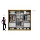 Ver imagem 5 de Guarda Roupa Casal com Espelho 3 Portas de Correr 6 Gavetas Paradizzo Gold Espresso Móveis