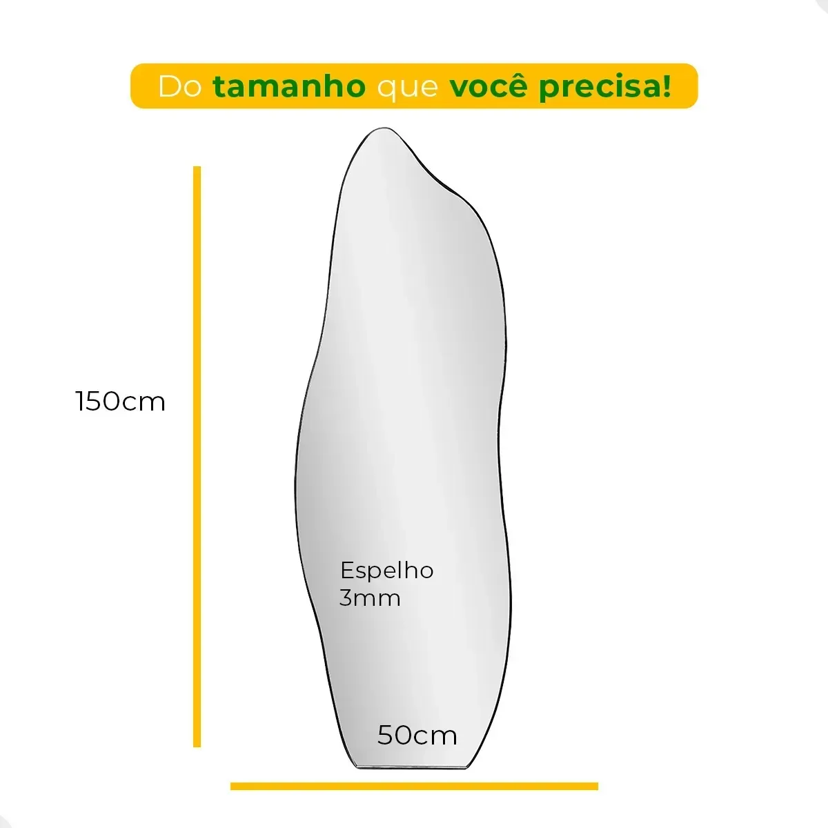 Ver imagem 5 de Espelho Orgânico Grande de Parede com Led Quente Flame 150x50 Decorativo para Sala Quarto Banheiro